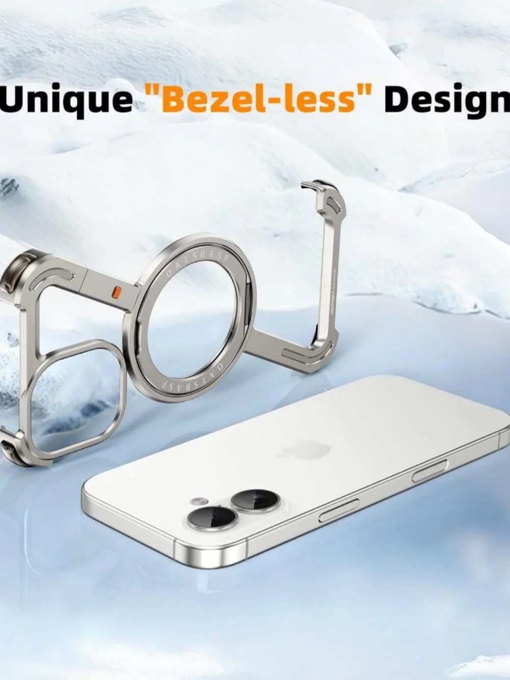 Minimalist Metal Phone Case for iPhone 17 | 360° Kickstand, Shockproof Bumper